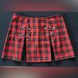 Lip Service Plaid Skirt with Kilt Pins